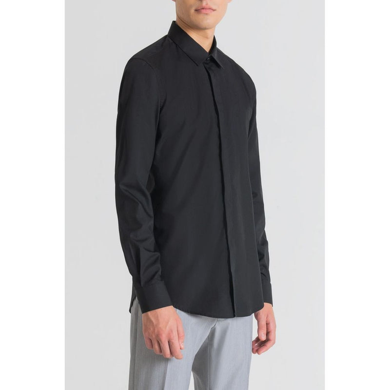 Antony Morato LONDON SLIM FIT Black Cotton Dress Shirt