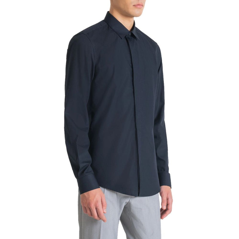 Antony Morato Blue Cotton Dress Shirt - LONDON SLIM FIT