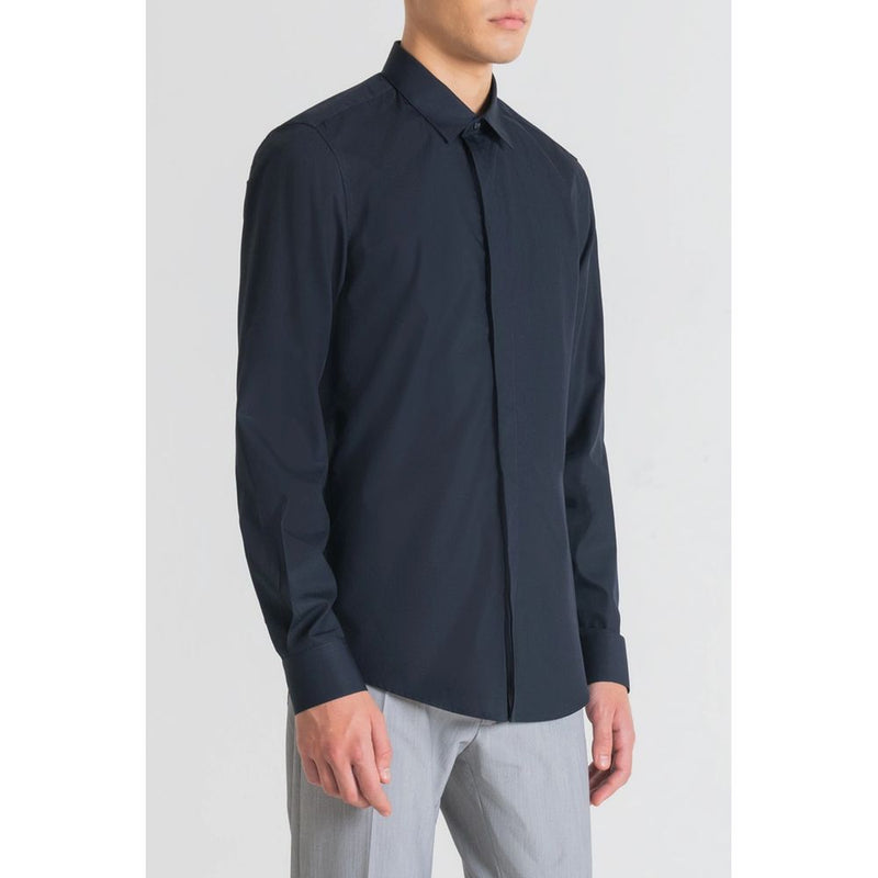 Antony Morato Blue Cotton Dress Shirt - LONDON SLIM FIT