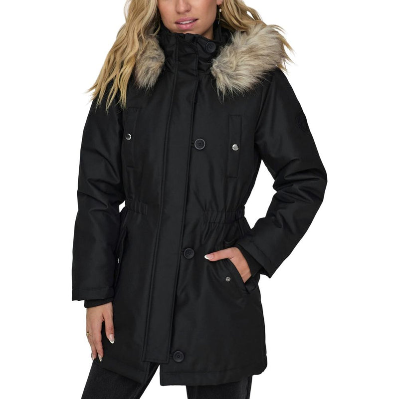 Only ONLIRIS FUR Black Polyester Parka for Women