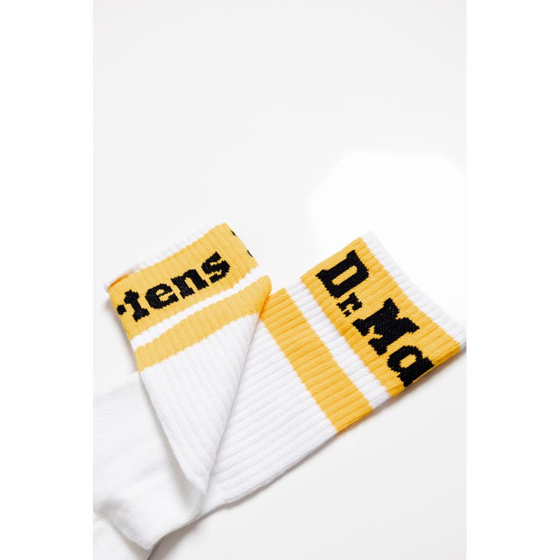Dr. Martens White Athletic Logo Organic Cotton Blend Socks