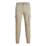 Jack Jones Beige Cotton Cargo Pants - Comfort Fit