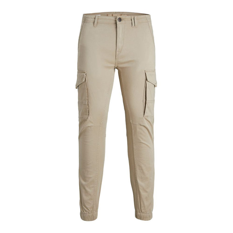 Jack Jones Beige Katoenen Cargobroek