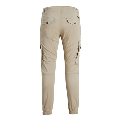 Jack Jones Beige Katoenen Cargobroek