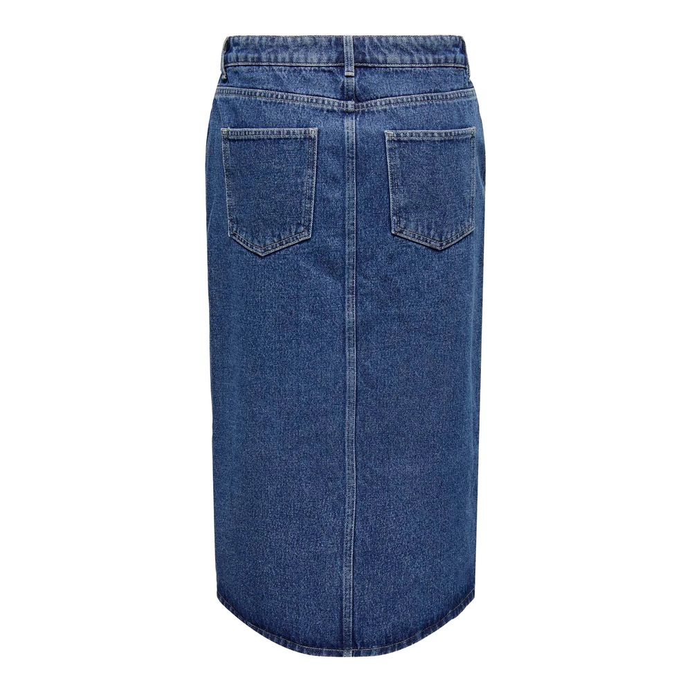 Only ONLBIANCA Blue Cotton Long Midi Skirt for Women