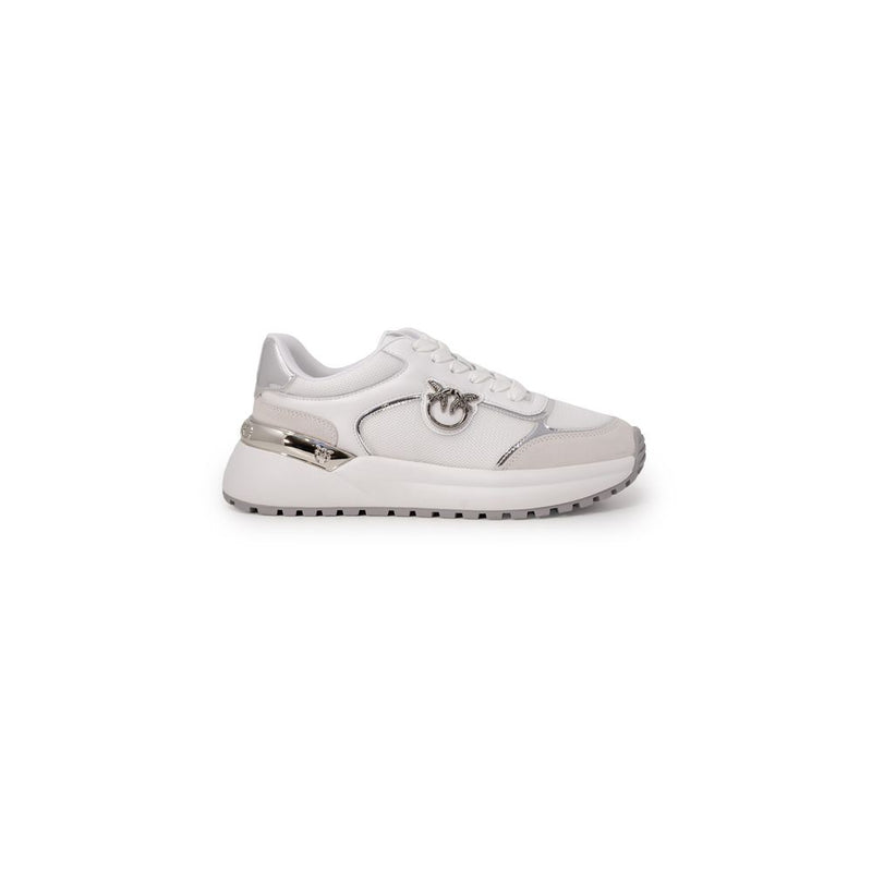 PINKO GEM 01 White Leather Low Top Sneakers for Women