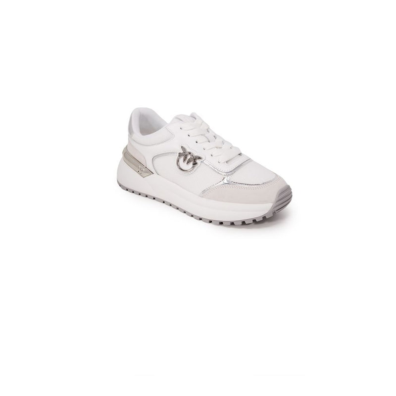 PINKO GEM 01 White Leather Low Top Sneakers for Women