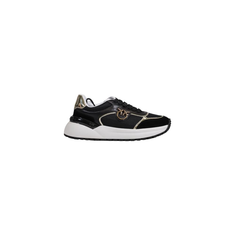 PINKO GEM 01 Black Leather Low Top Sneakers for Women
