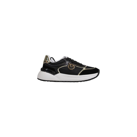 PINKO GEM 01 Black Leather Low Top Sneakers for Women