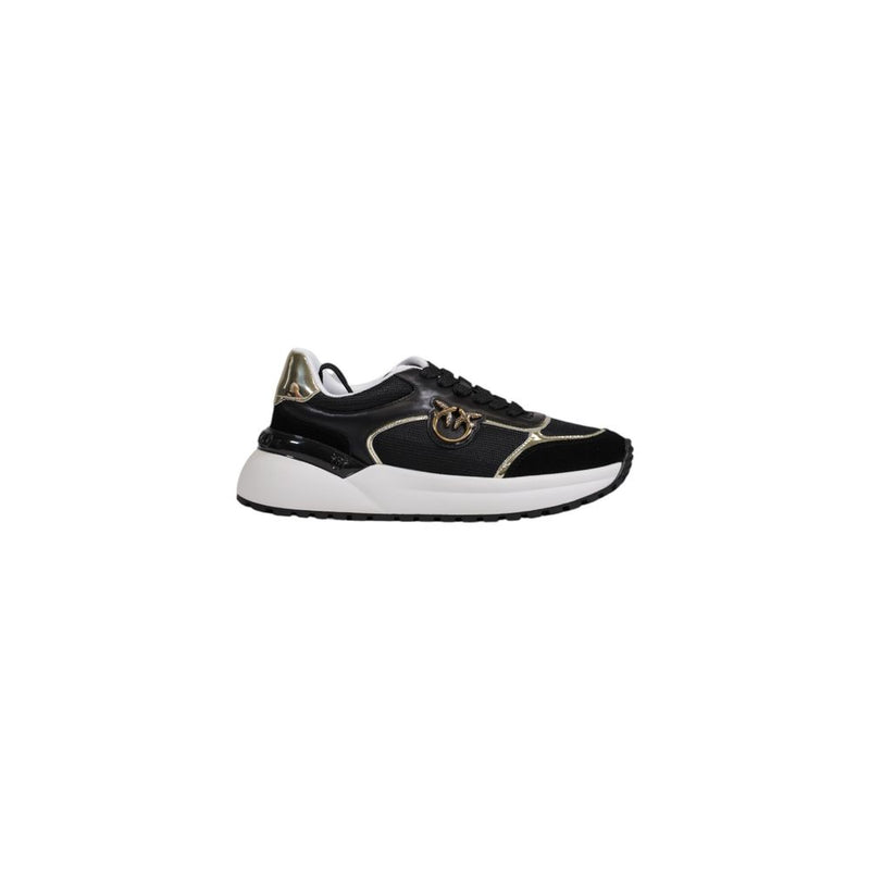 PINKO GEM 01 Black Leather Low Top Sneakers for Women