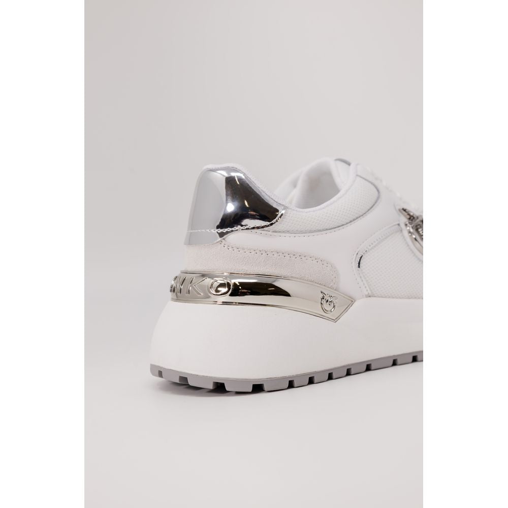 PINKO GEM 01 White Leather Low Top Sneakers for Women