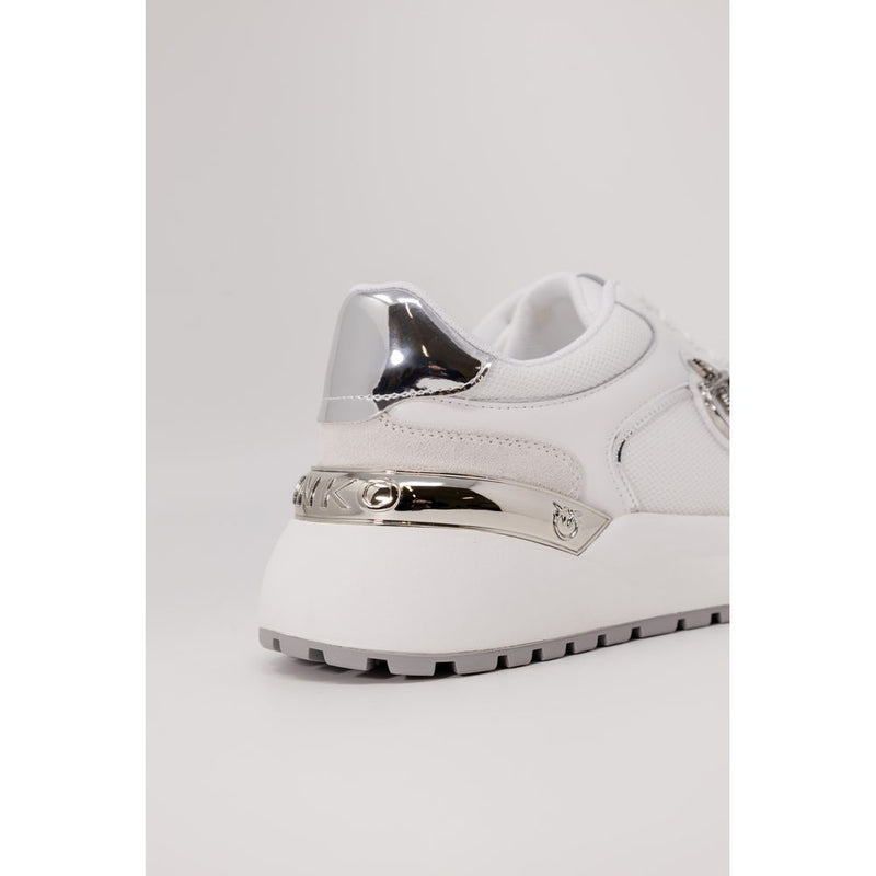 PINKO GEM 01 White Leather Low Top Sneakers for Women