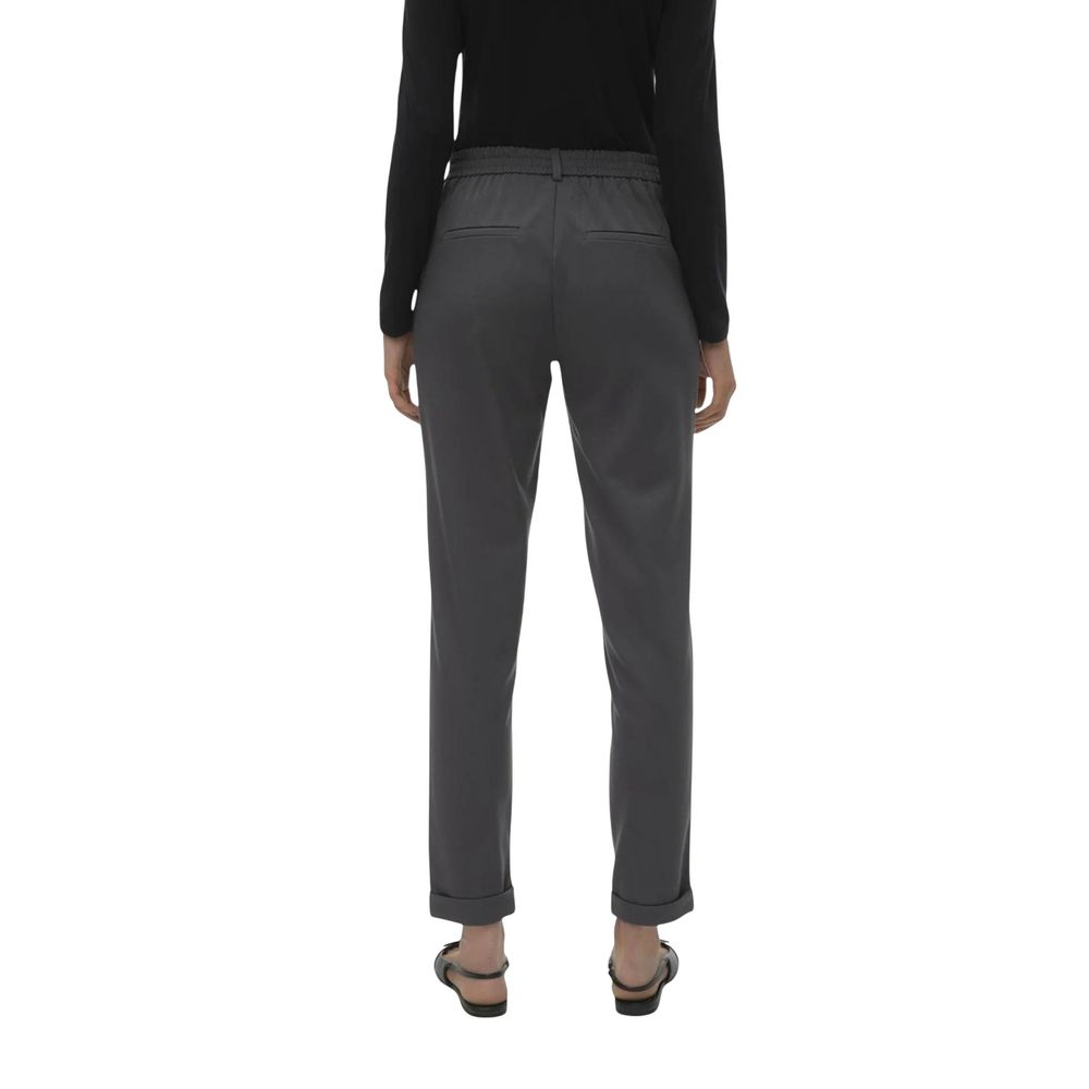 Vero Moda VMMAYA MW Loose Solid Pant - Gray Casual Trousers