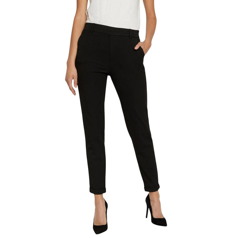 Vero Moda VMMAYA MW Loose Solid Pant - Stylish Black Casual Trousers