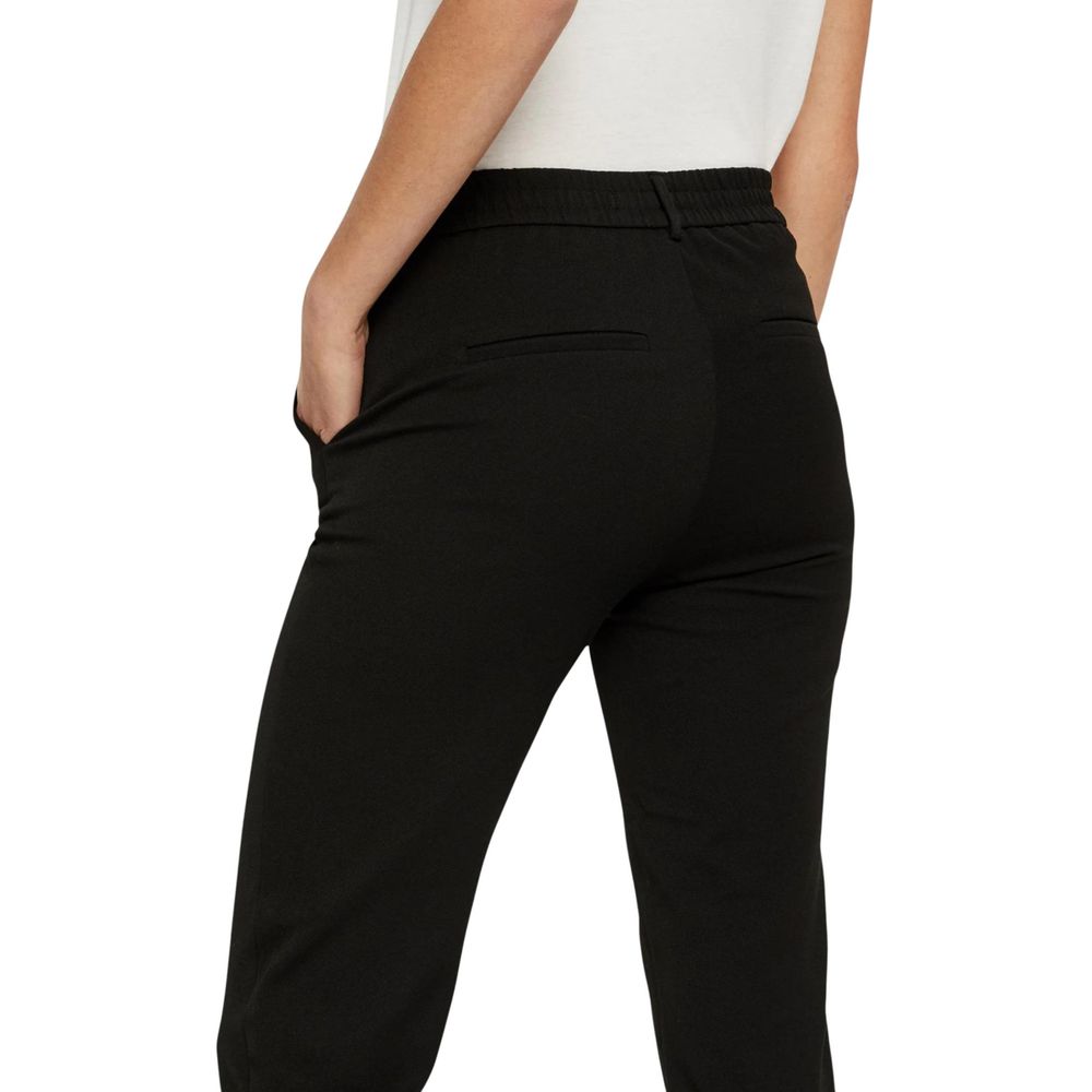 Vero Moda VMMAYA MW Loose Solid Pant - Pantalon Casual Noir
