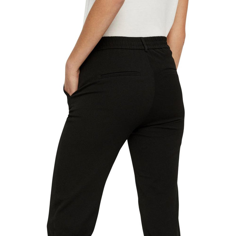 Vero Moda VMMAYA MW Loose Solid Pant - Stylish Black Casual Trousers
