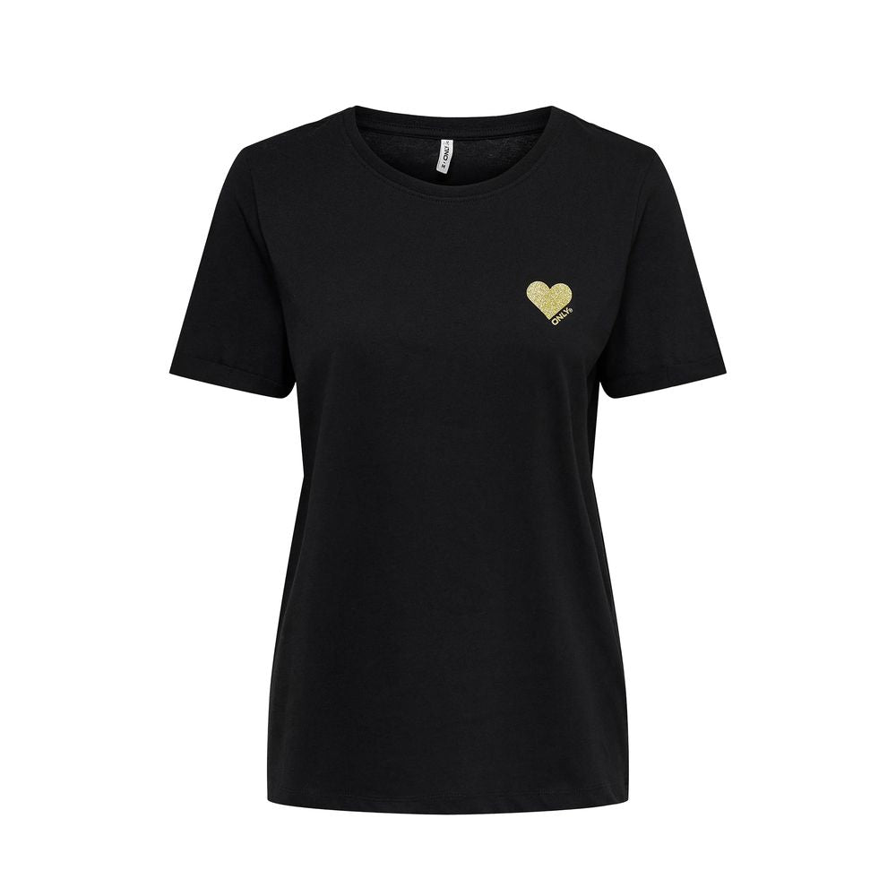 Only ONLKITA LIFE T-Shirt pour Femmes en Coton Noir