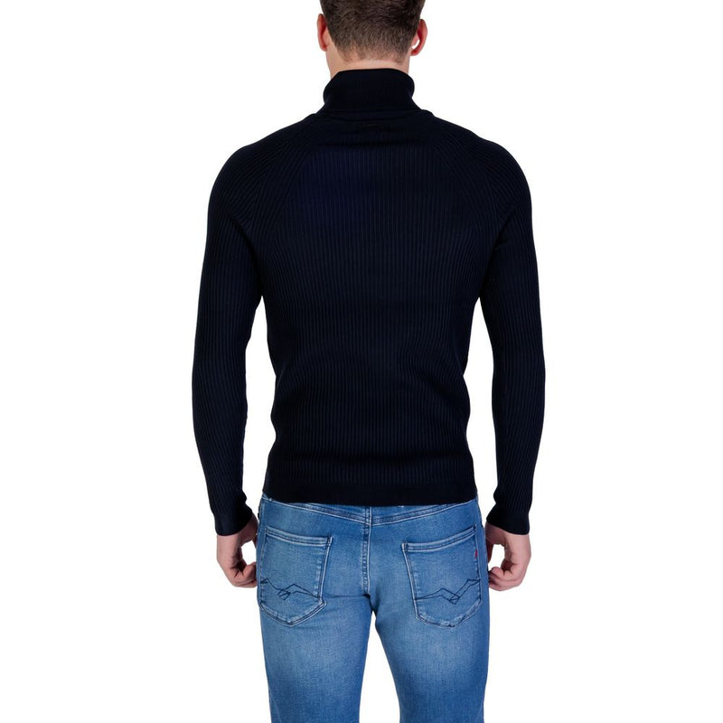 Antony Morato Blue Viscose Turtleneck - Model MMSW01409-YA500002