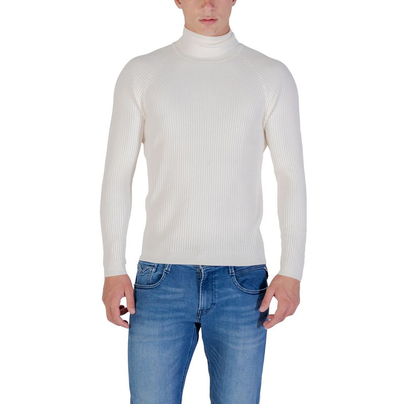 Antony Morato Cream Viscose Turtleneck Sweater for Men