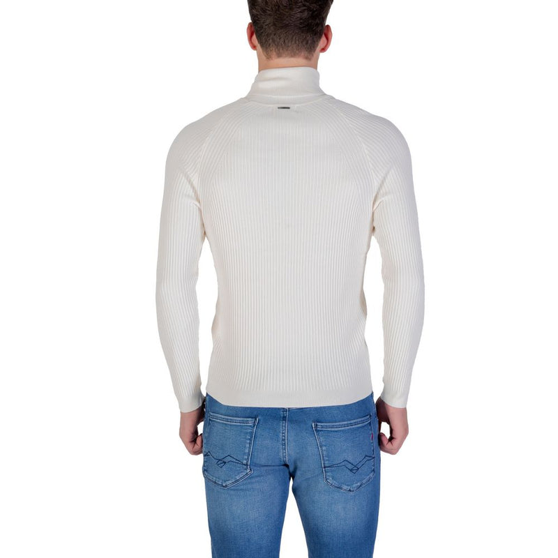 Antony Morato Cream Viscose Turtleneck Sweater for Men