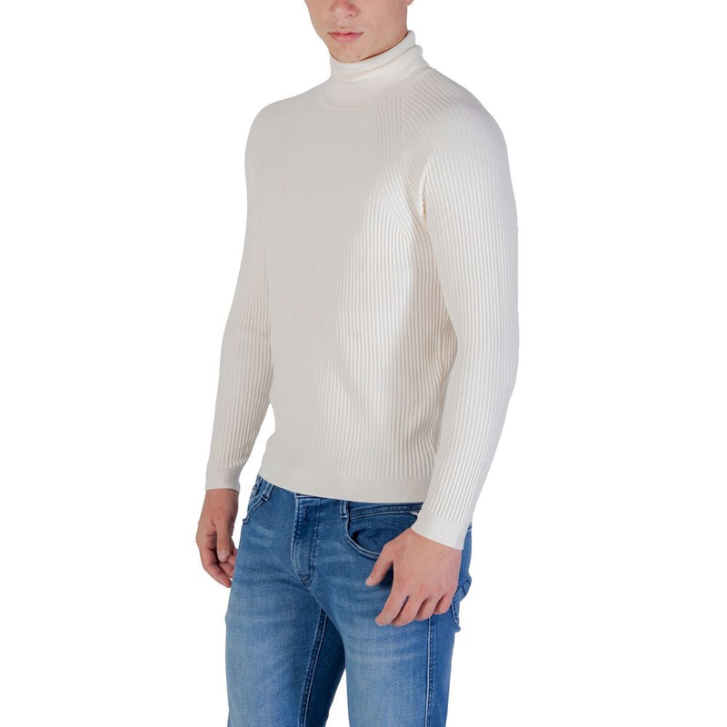 Antony Morato Cream Viscose Turtleneck Sweater for Men