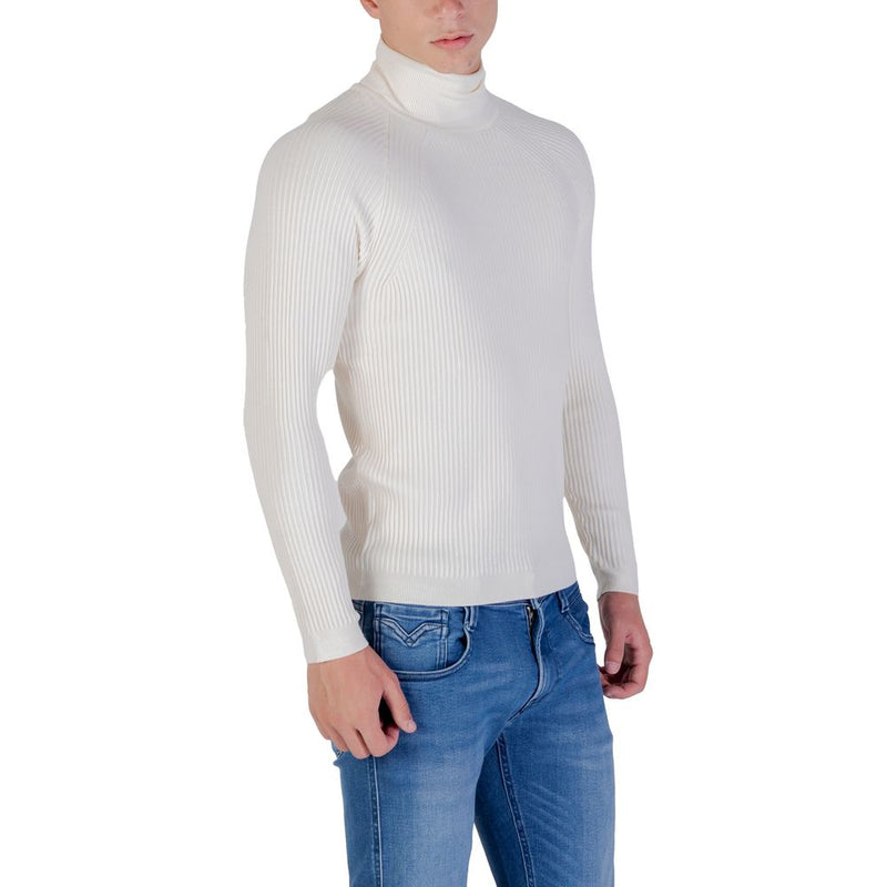 Antony Morato Cream Viscose Turtleneck Sweater for Men