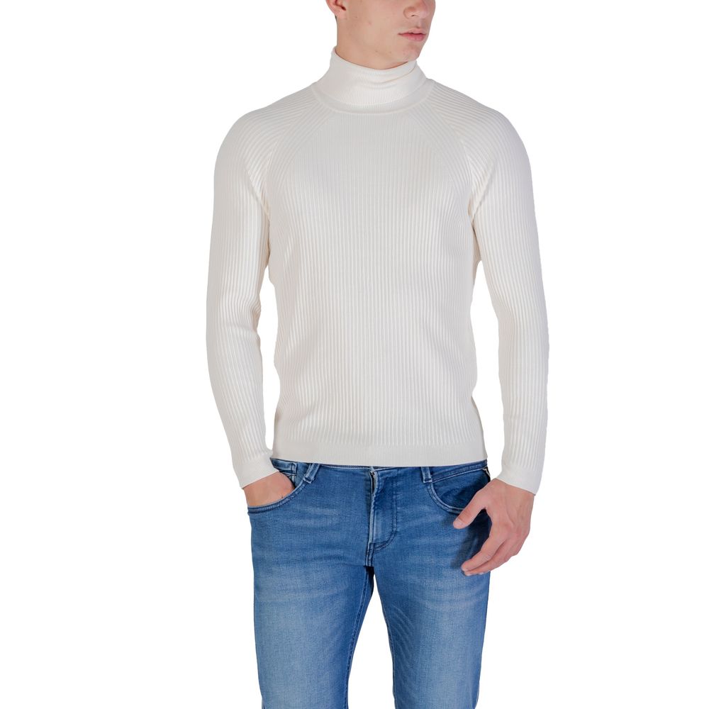 Antony Morato Cream Viscose Turtleneck Sweater for Men