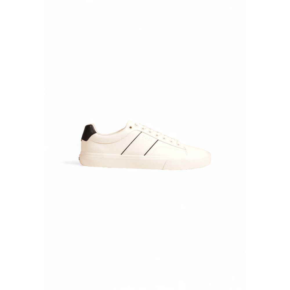 Hugo Boss Aiden_Tenn_grltp Cream Leather Low Top Sneakers