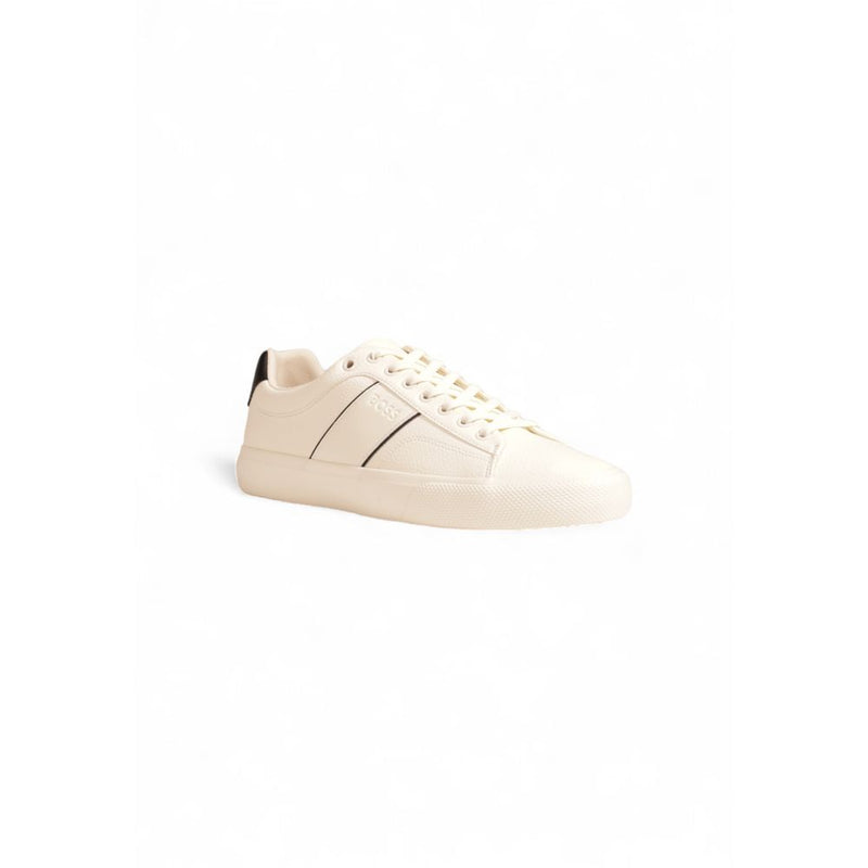Hugo Boss Aiden_Tenn_grltp Cream Leather Low Top Sneakers