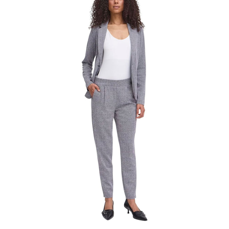 ICHI IHKATE JACQUARD PA8 Blue Skinny Pants for Women