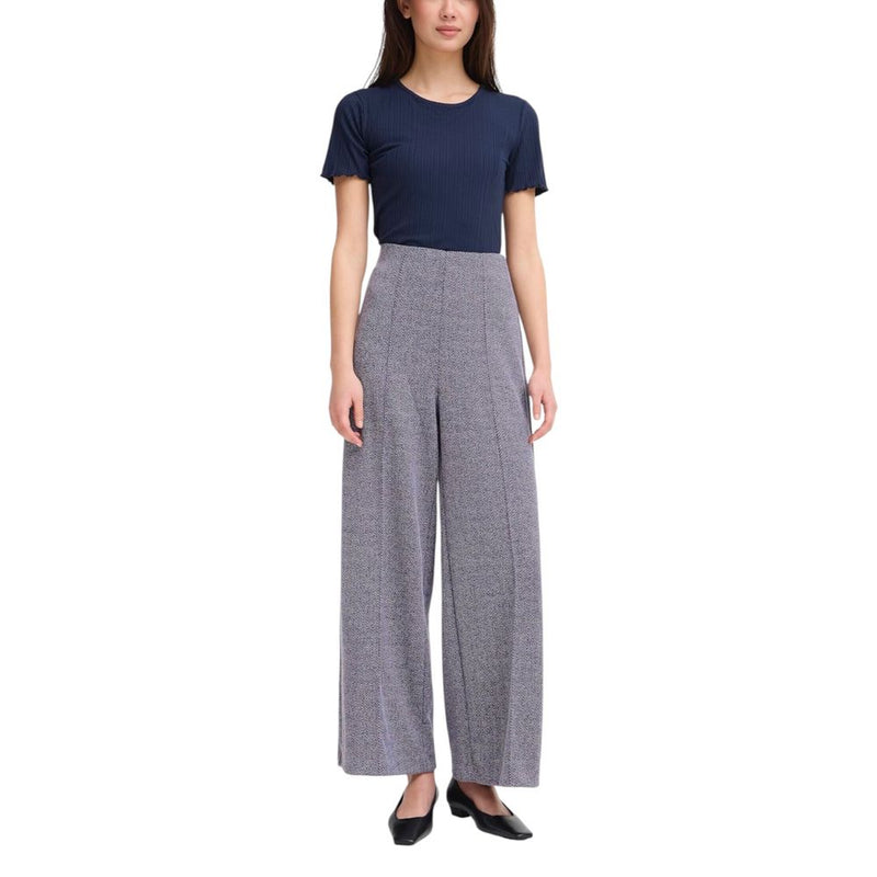 ICHI IHKATE JACQUARD Women's Blue Palazzo Pants