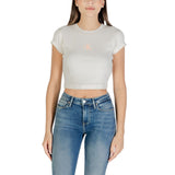 Calvin Klein Jeans Monogram Baby Tee Cream Cotton T-Shirt