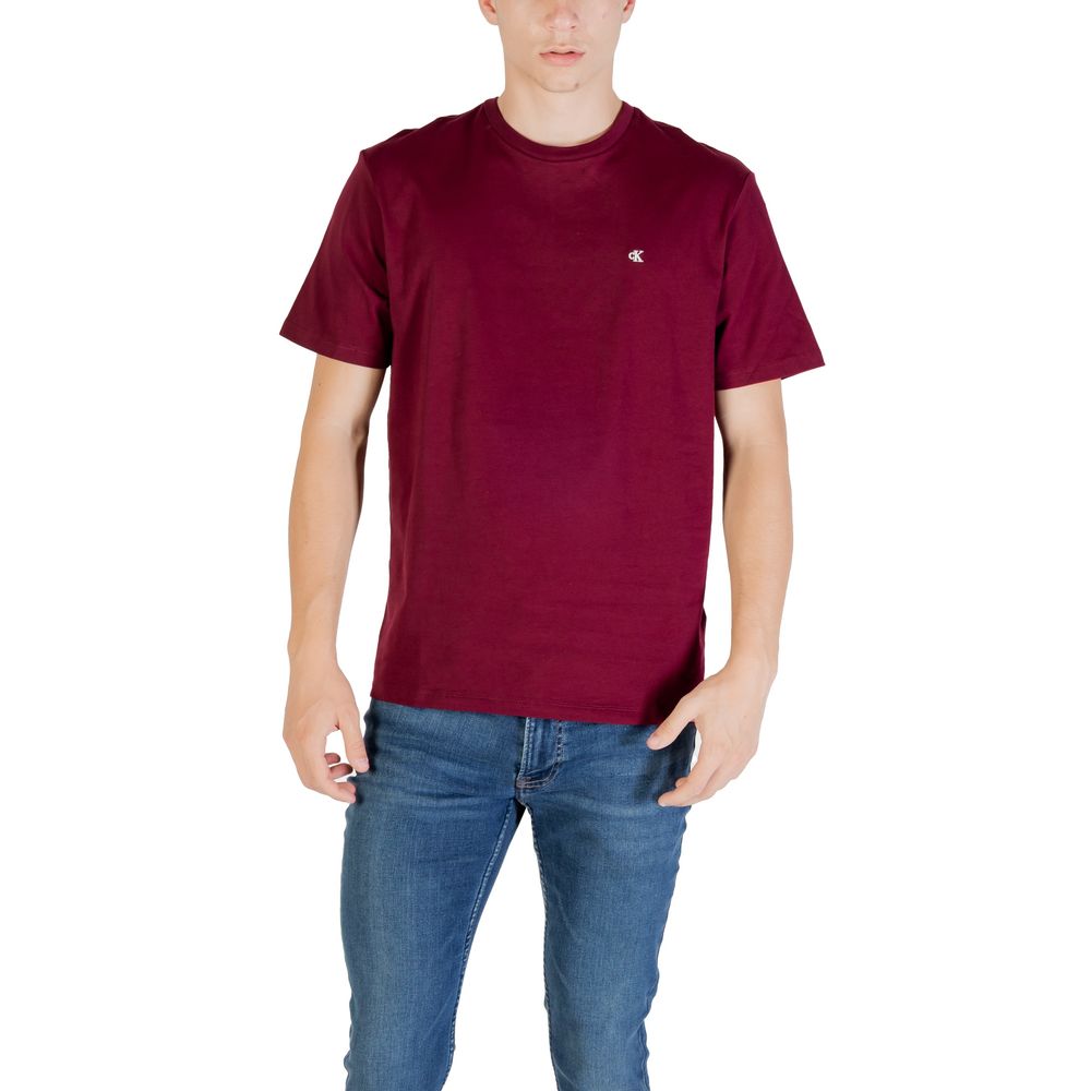 Calvin Klein Jeans Bordeaux Cotton T-Shirt - Essential Wardrobe Piece