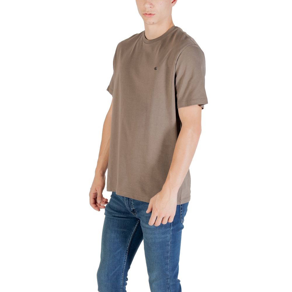 Calvin Klein Jeans Brown Cotton T-Shirt for Men
