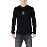 T-shirt à manches longues en coton noir Armani Exchange