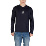 T-shirt manches longues en coton bleu Armani Exchange
