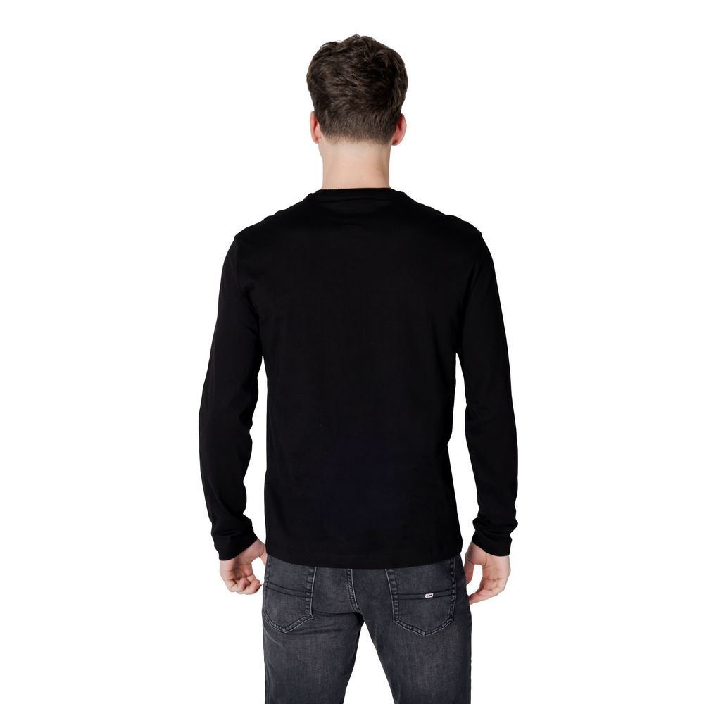 T-shirt à manches longues en coton noir Armani Exchange