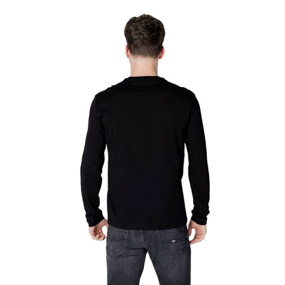T-shirt à manches longues en coton noir Armani Exchange