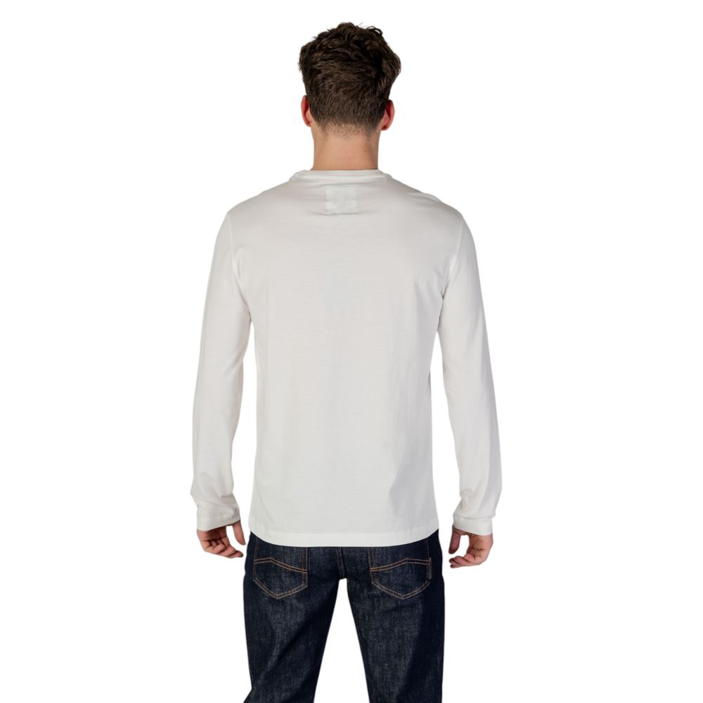 T-shirt manches longues en coton crème Armani Exchange