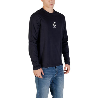 T-shirt manches longues en coton bleu Armani Exchange