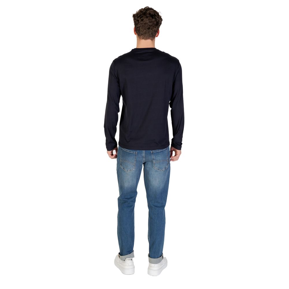 T-shirt manches longues en coton bleu Armani Exchange