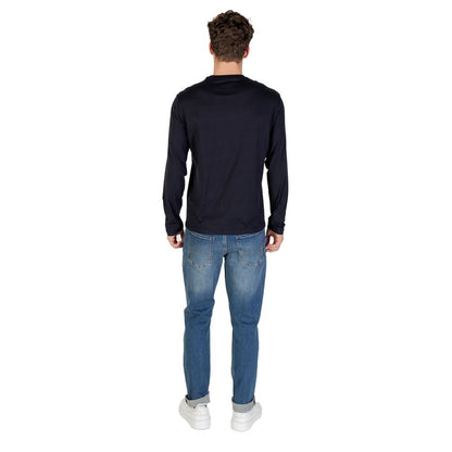 T-shirt manches longues en coton bleu Armani Exchange