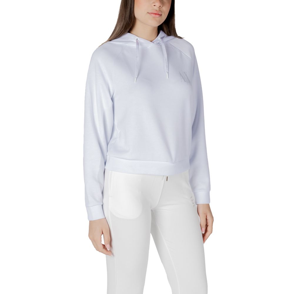 Armani Exchange White Viscose Hoodie for Women - Stylish Comfort