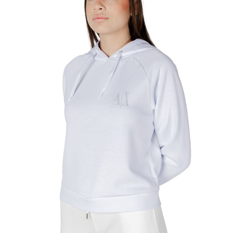 Armani Exchange White Viscose Hoodie for Women