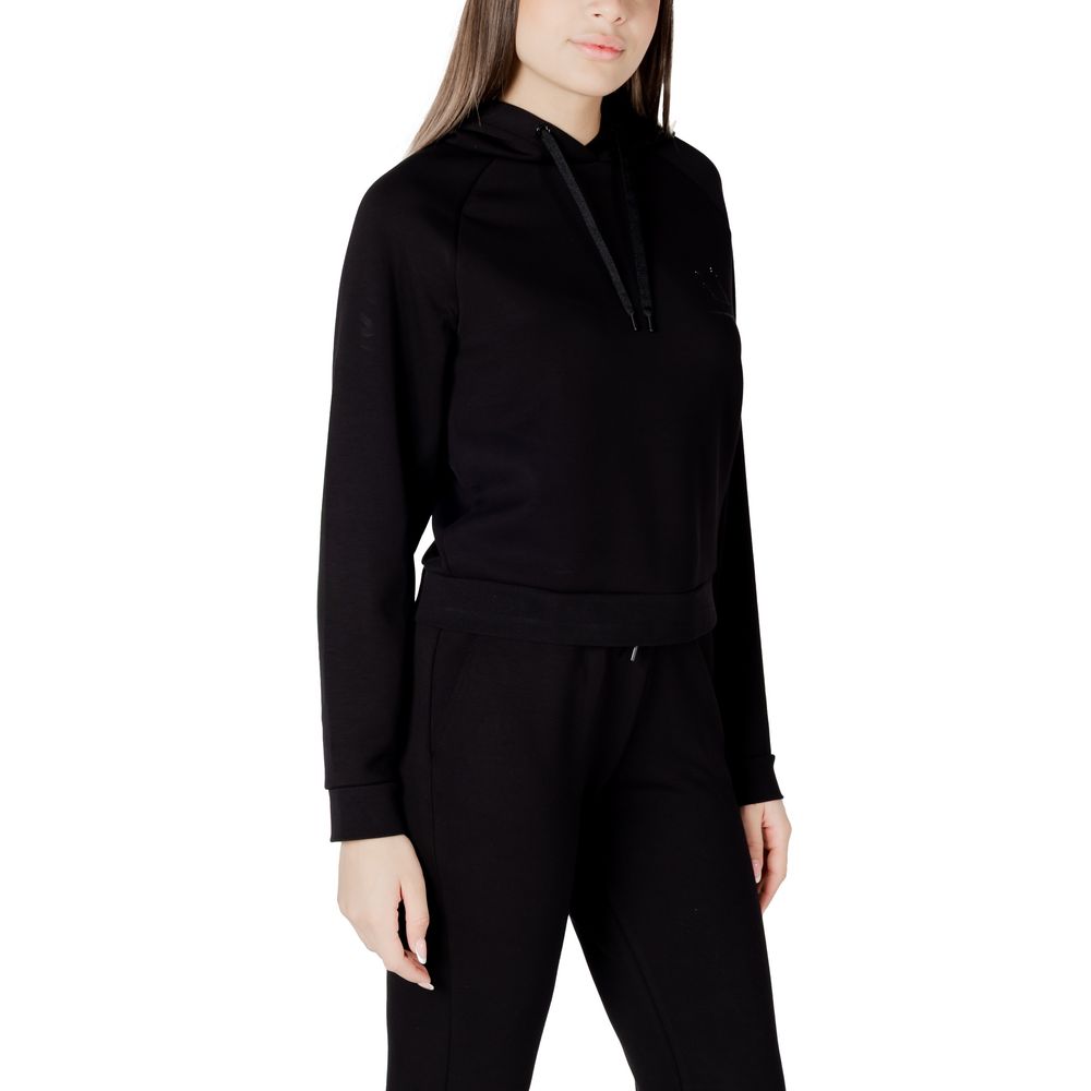 Armani Exchange Black Viscose Hoodie for Women