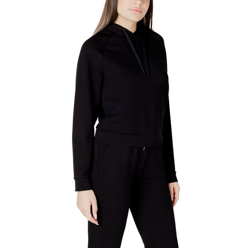 Armani Exchange Black Viscose Hoodie for Women