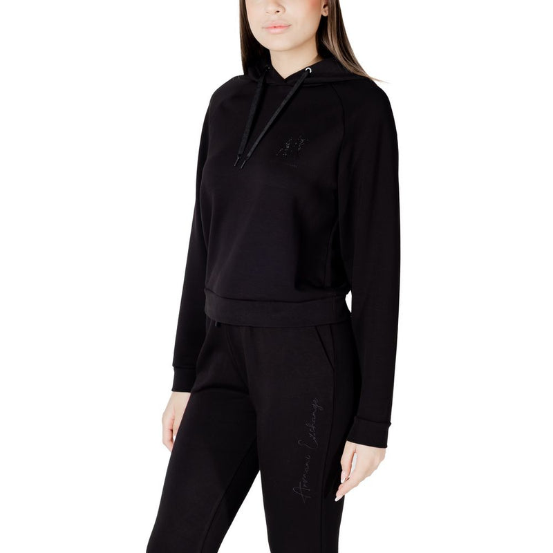 Armani Exchange Black Viscose Hoodie for Women