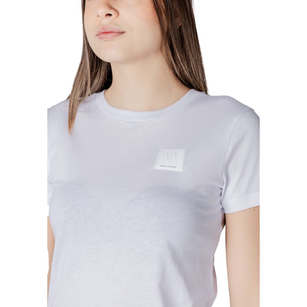 Armani Exchange Women's White Cotton T-Shirt - Model XW000831