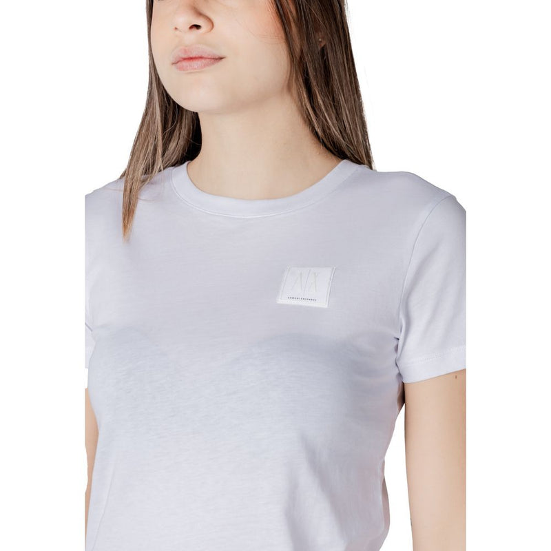 Armani Exchange Women's White Cotton T-Shirt - Model XW000831