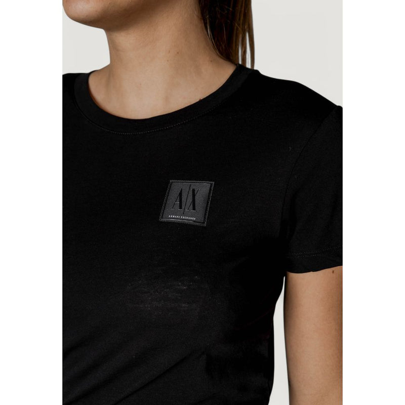 Armani Exchange Women's Black Cotton T-Shirt - Model XW000831